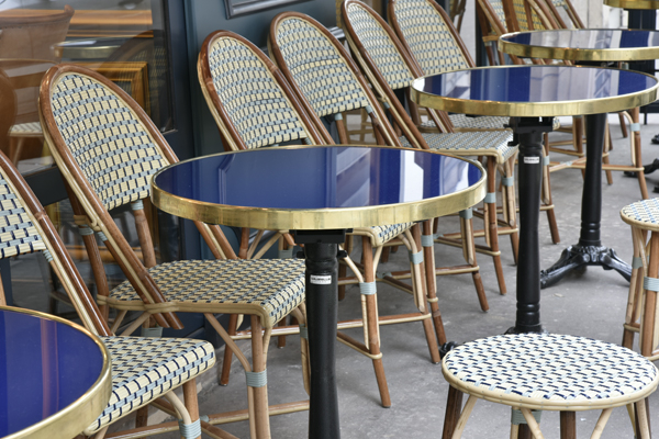 Terrace of a bar-brasserie in the 15th arrondissement of Paris  Warm atmosphere for this street terrace
