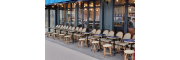 Terrace of a bar-brasserie in the 15th arrondissement of Paris  Warm atmosphere for this street terrace