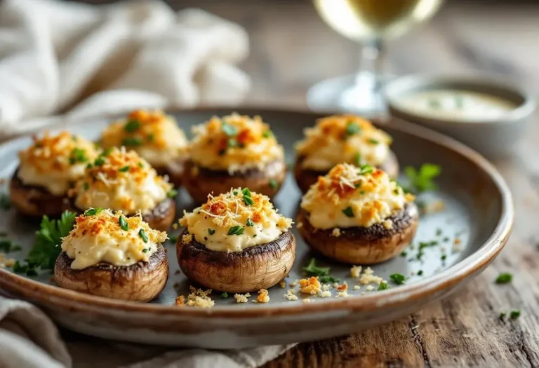 Champignons farcis au four, à l’ail et aux fines herbes : l’apéro chaud, ultra fondant et croustillant