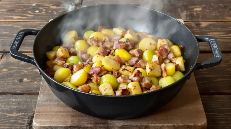 « Je la prépare en 10 minutes pour toute la famille » : ma poêlée ultra simple poireaux-pommes-lardons, rapide et conviviale