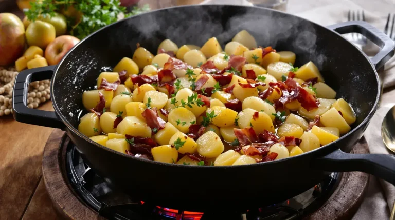 « Je la prépare en 10 minutes pour toute la famille » : ma poêlée ultra simple poireaux-pommes-lardons, rapide, gourmande et conviviale