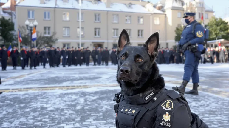 Owen, le chien gendarme, décoré par le colonel pour son flair exceptionnel Owen, le chien gendarme, décoré par le colonel pour son flair exceptionnel