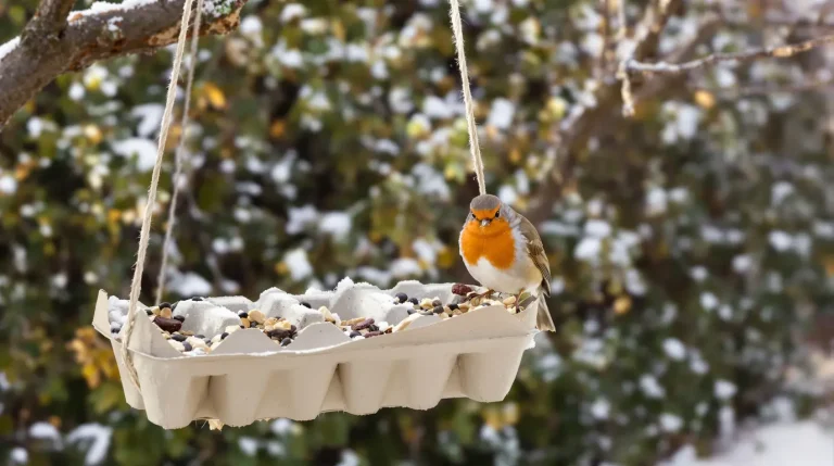 Ne jetez plus vos vieilles boîtes d’œufs, je les transforme au jardin pour attirer les oiseaux tout l’hiver