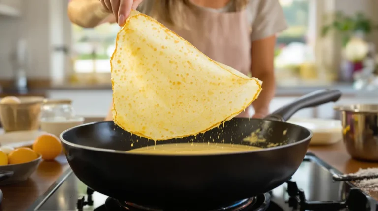 Pâte à crêpes de Christophe Michalak : le secret d'une recette ultra-légère, express sans repos et avec peu d’œufs Pâte à crêpes de Christophe Michalak : le secret d'une recette ultra-légère, express sans repos et avec peu d’œufs