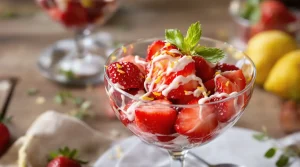 Envie de fraises en dessert ? Essayez cette salade de fraises, gourmande, fraîche et acidulée