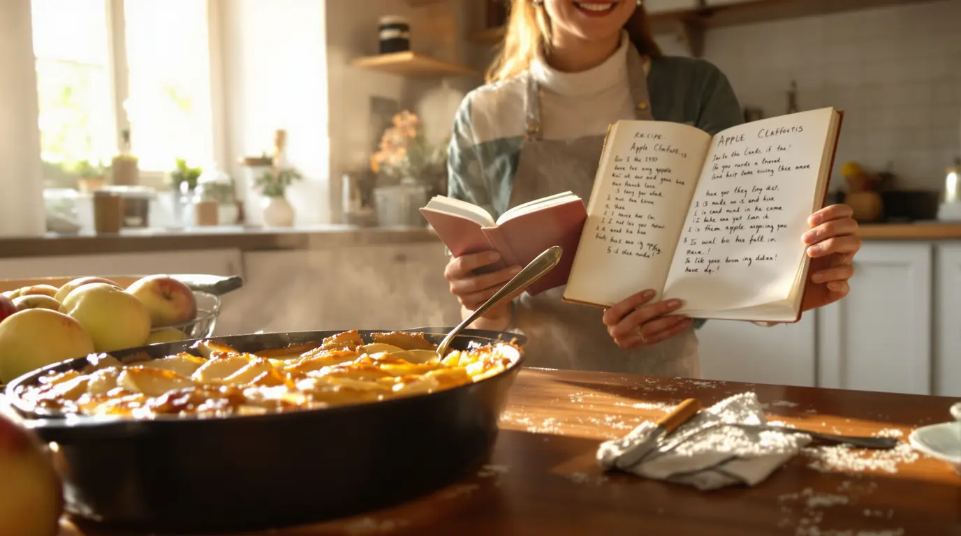 J'ai retrouvé le carnet de recettes de ma grand-mère : son clafoutis aux pommes a fait l'unanimité J'ai retrouvé le carnet de recettes de ma grand-mère : son clafoutis aux pommes a fait l'unanimité