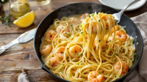 Linguine aux poireaux et crevettes : ma crème onctueuse révèle une assiette savoureuse et facile