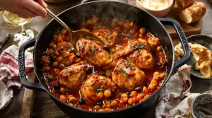 Pollo alla cacciatora : le poulet italien du dimanche mijoté aux tomates et aux olives