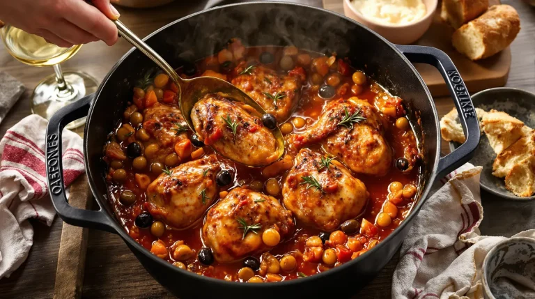 Pollo alla cacciatora : le poulet italien du dimanche mijoté aux tomates et aux olives Pollo alla cacciatora : le poulet italien du dimanche mijoté aux tomates et aux olives