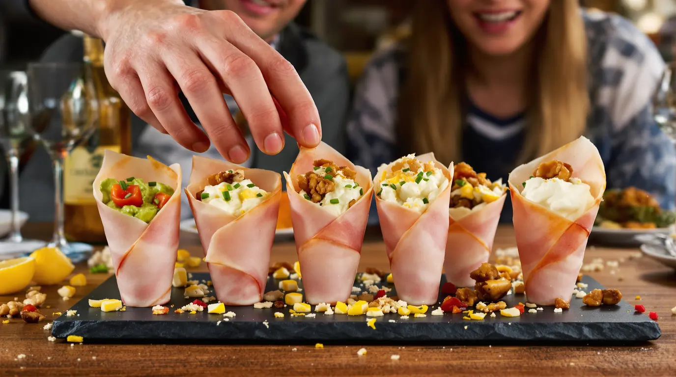 Roulez une tranche de jambon, ajoutez cette garniture et vos invités se ruent sur le plateau apéro Roulez une tranche de jambon, ajoutez cette garniture et vos invités se ruent sur le plateau apéro